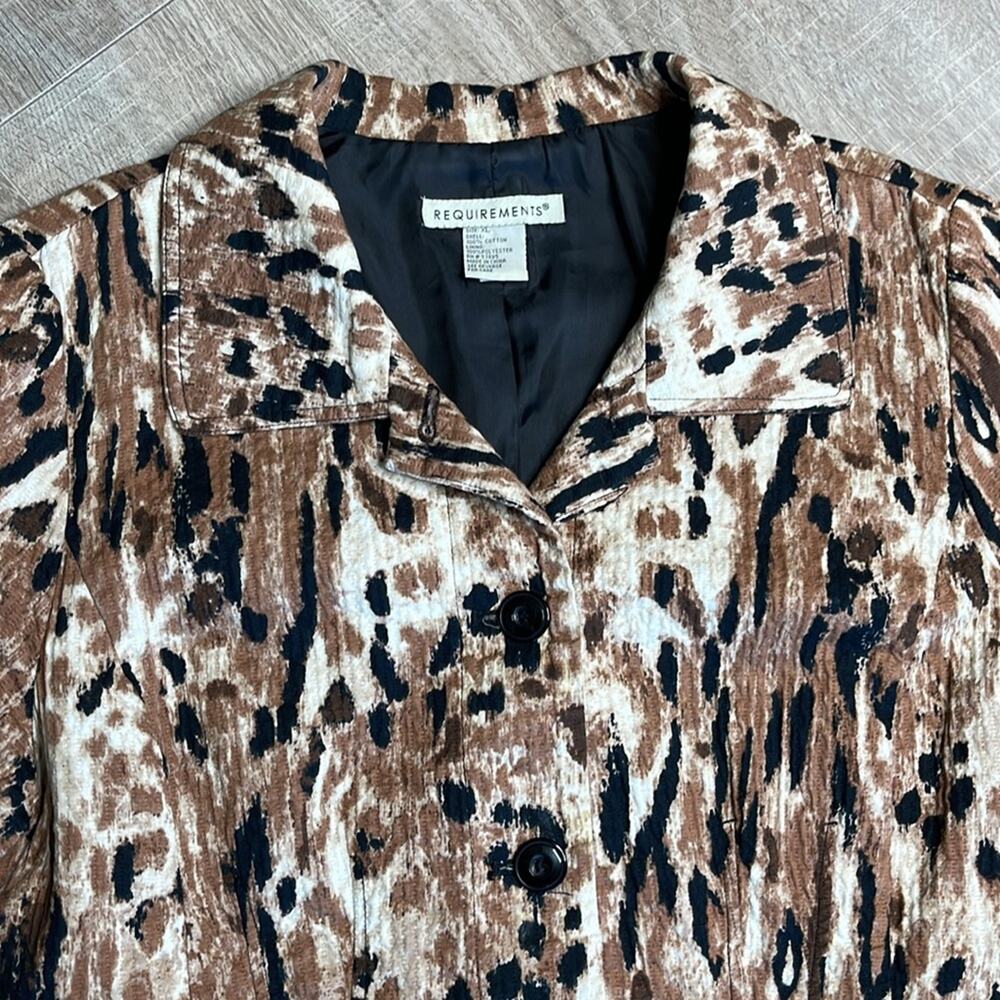 Requirements Animal Print Button Front Long Sleev… - image 4